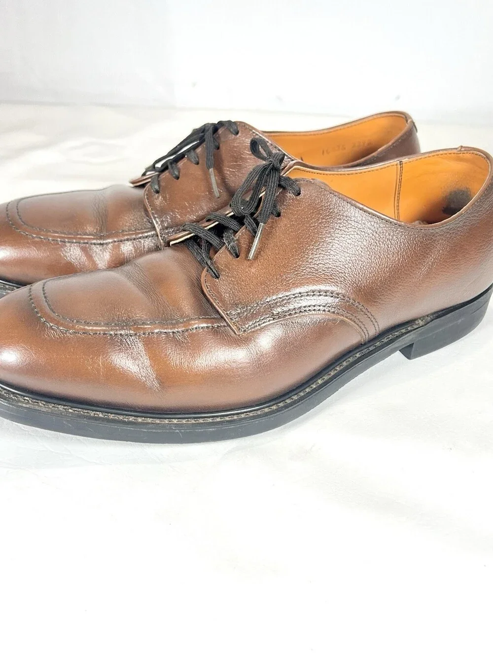Vintage Red Wing 10438 Moc Toe Shoes Mens Brown Leather Safety Oxford ANSI USA